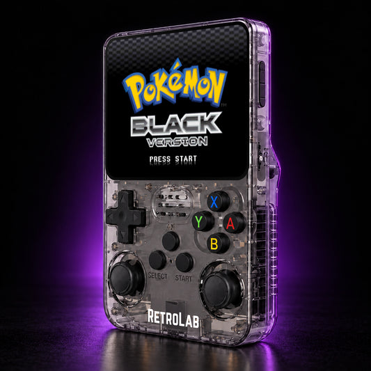 Black RetroLab console displaying Pokémon Black