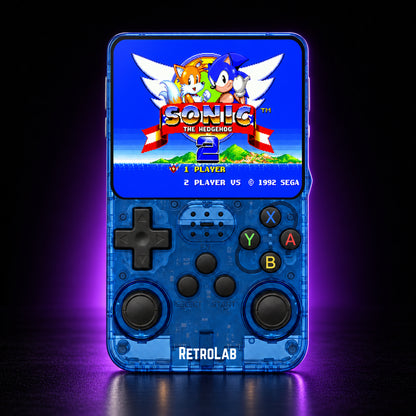 Dark Blue RetroLab console displaying Sonic the Hedgehog 2