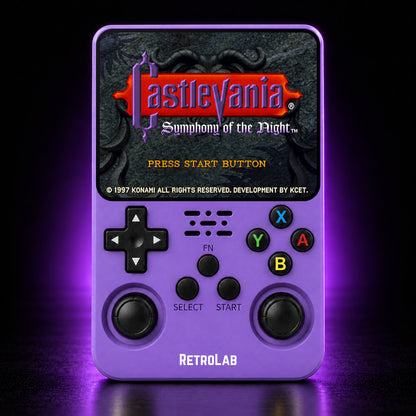 Solid Purple RetroLab console displaying Castlevania: Symphony of the Night